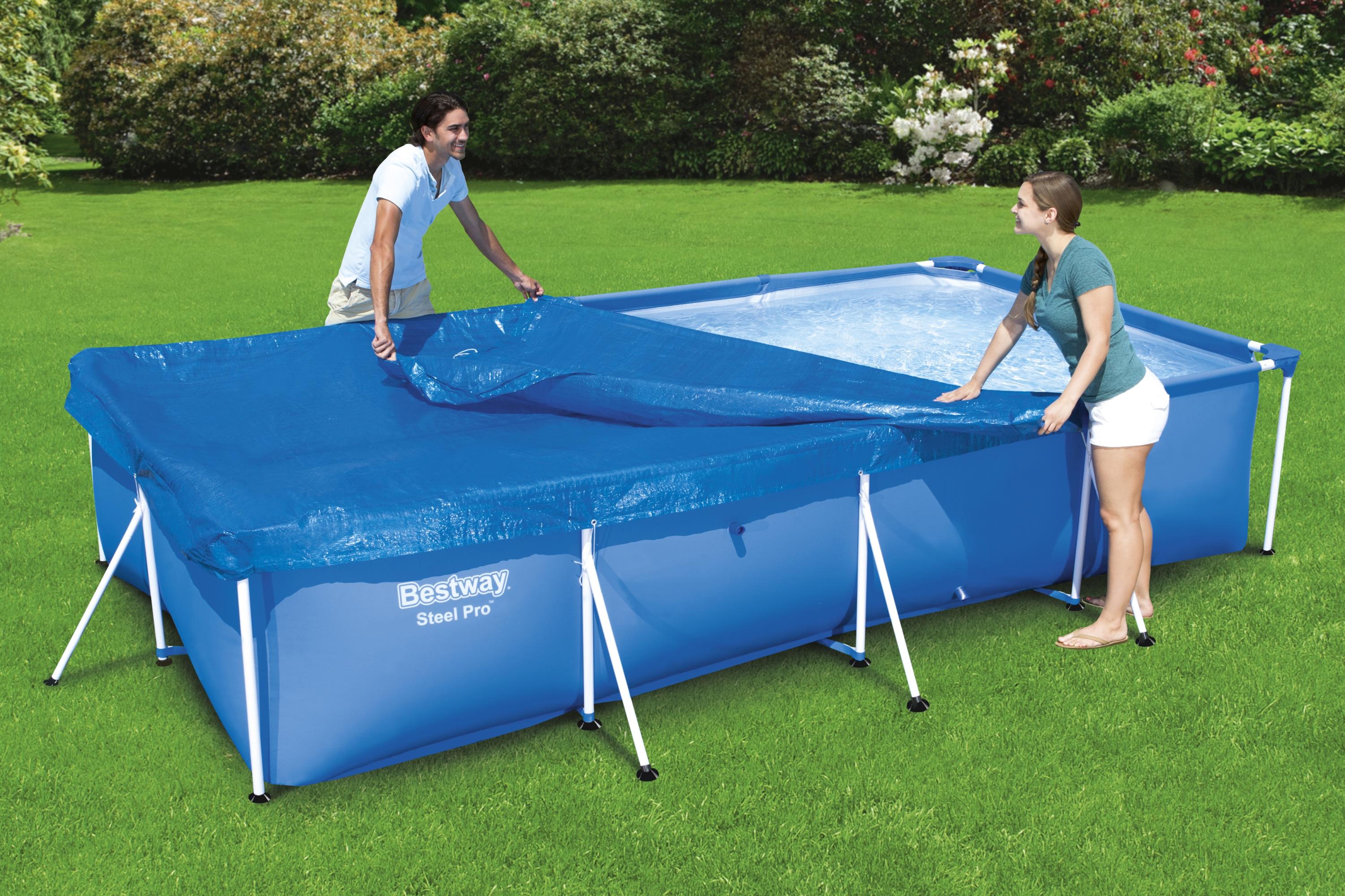 Telo copertura per piscina 400 x 200 con Struttura Rettangolare Bestway 58107