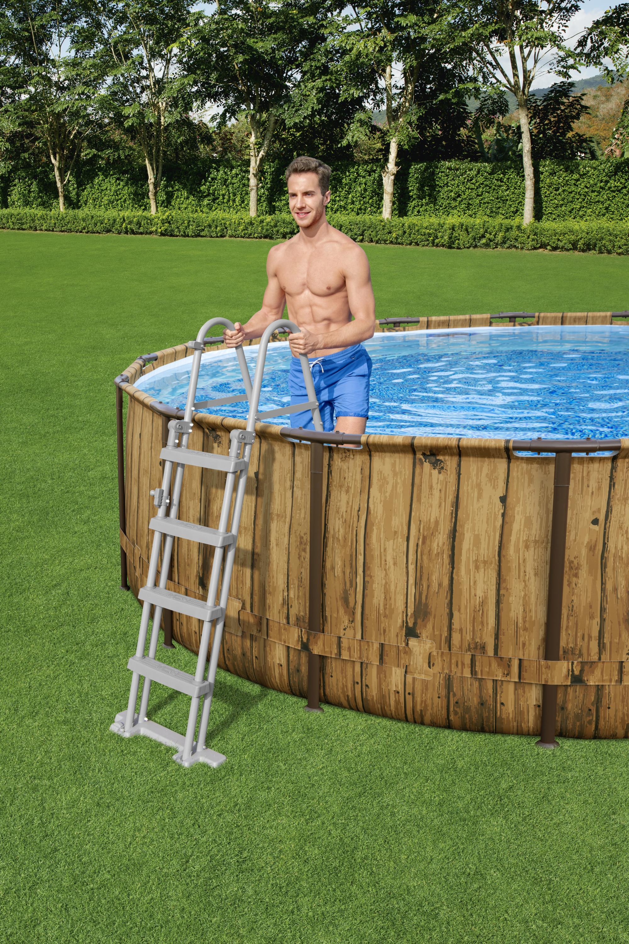 Piscina tonda Power Steel Swim Vista Series Con Oblò 488X122 Bestway 56725