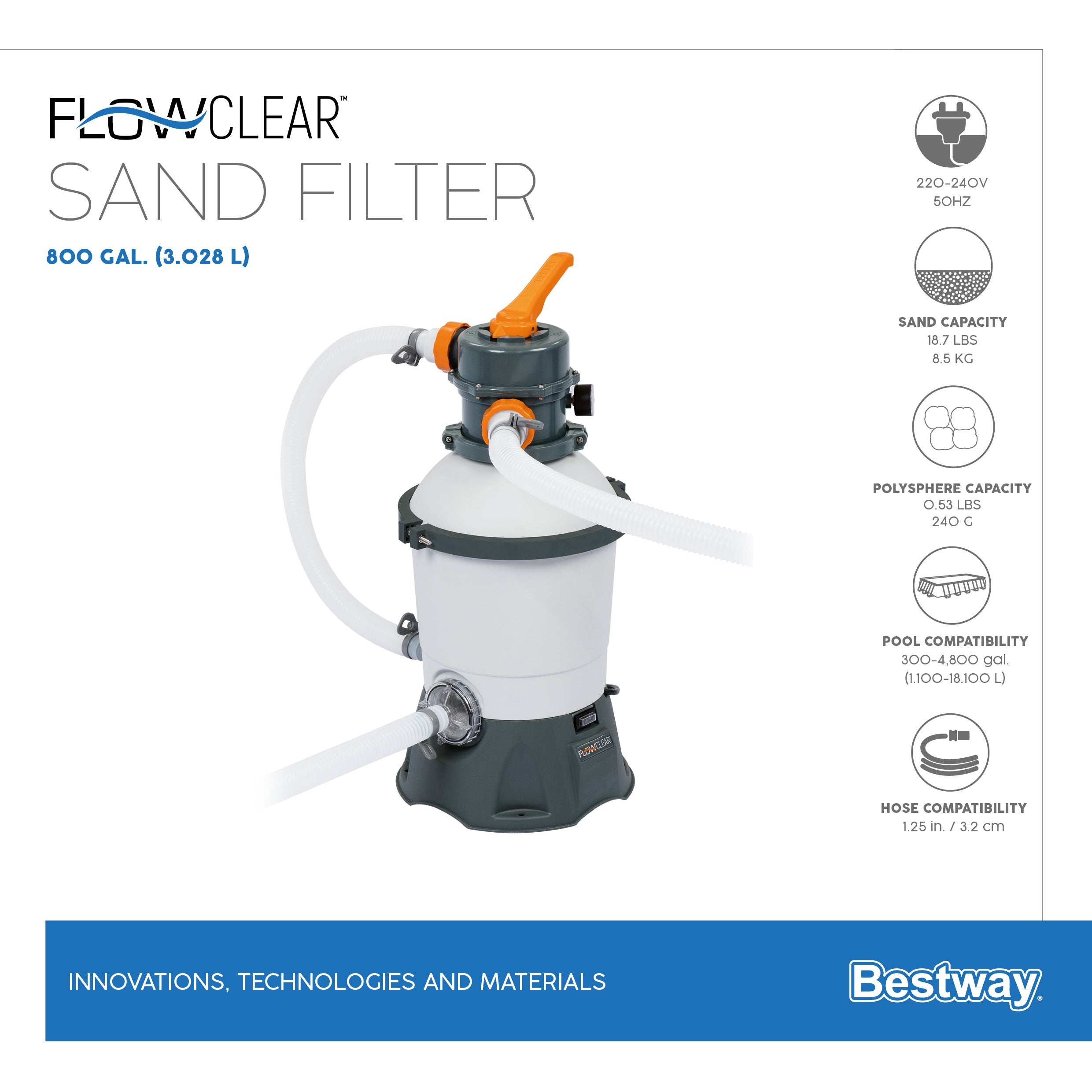 Pompa Filtro a Sabbia depuratore monoblocco per piscine Bestway 58515