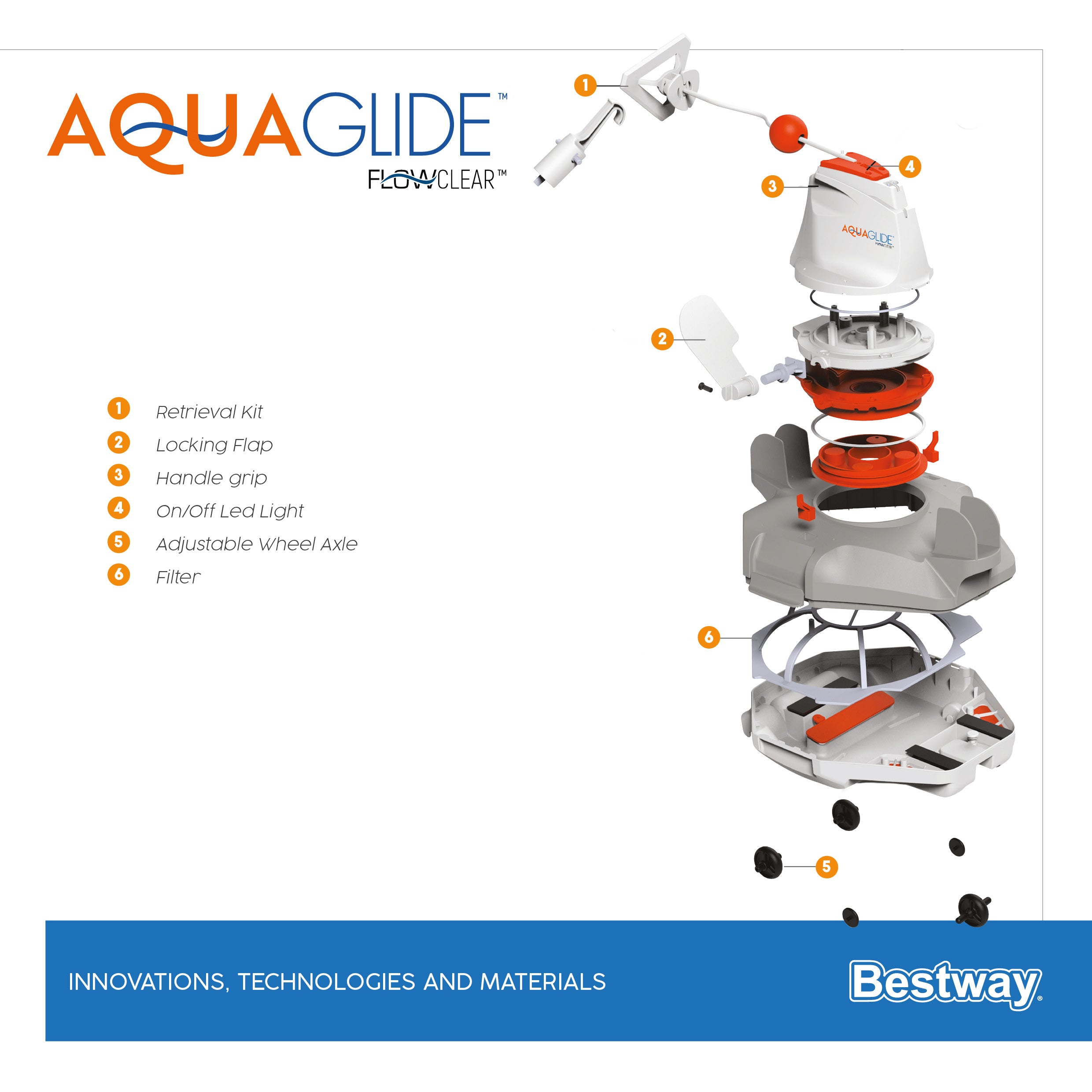 Robot automatico per la pulizia fondo piscina AquaGlide Bestway 58620