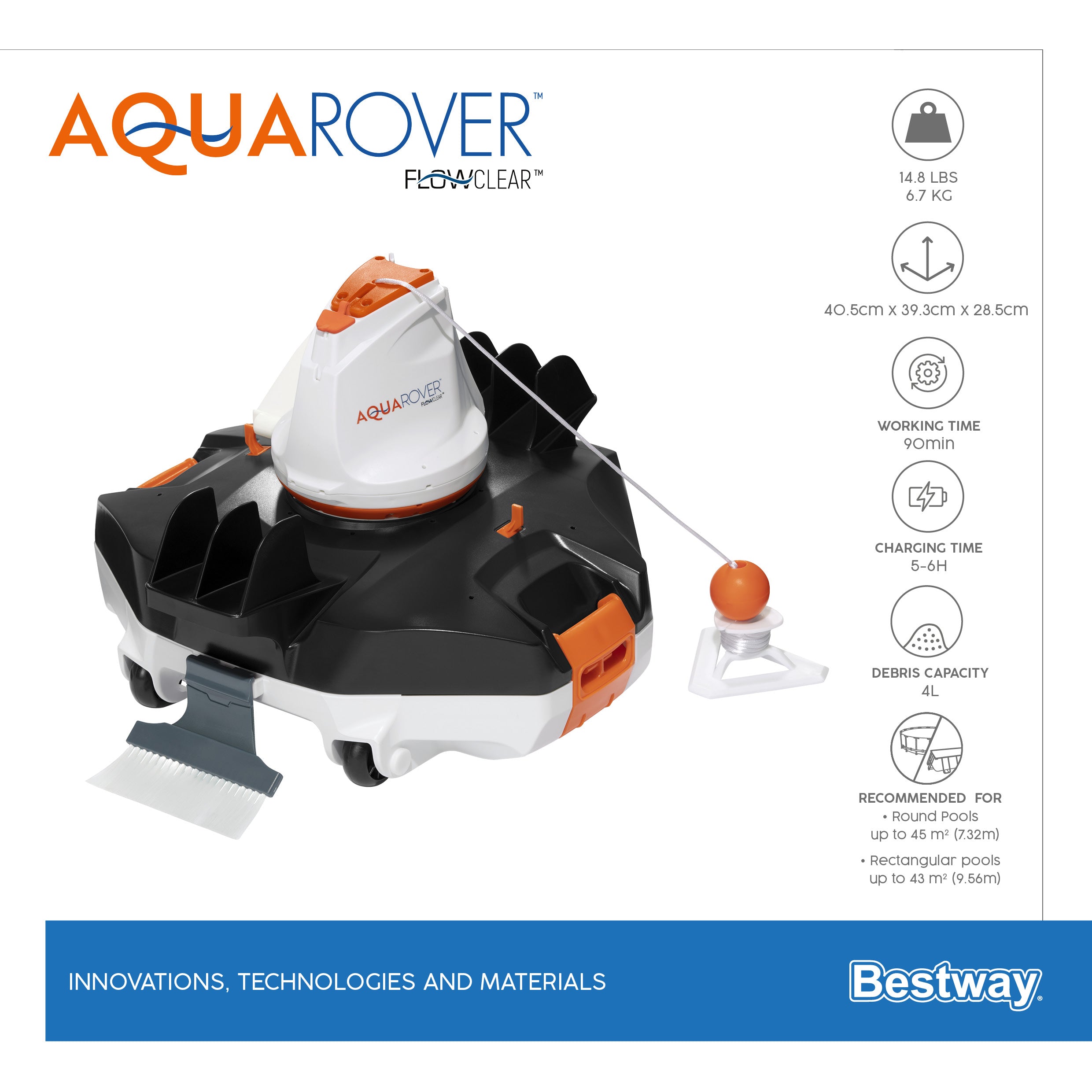 Robot automatico per la pulizia fondo piscina AquaRover Bestway 58622