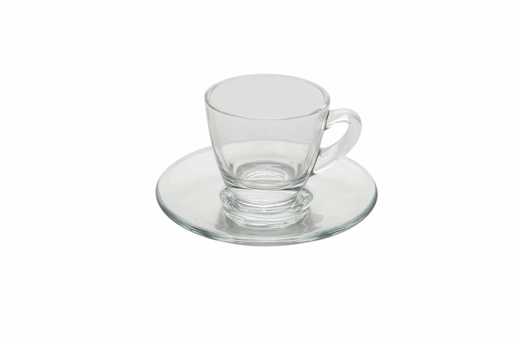 Set 6 tazzine in vetro da caffè con piattino 57 ml Glass