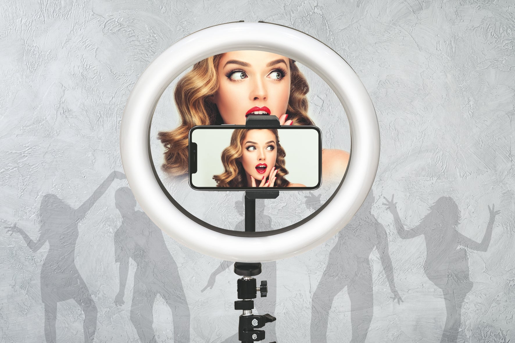 Ring Light Lampada per selfie 128 led  supporto per smartphone 