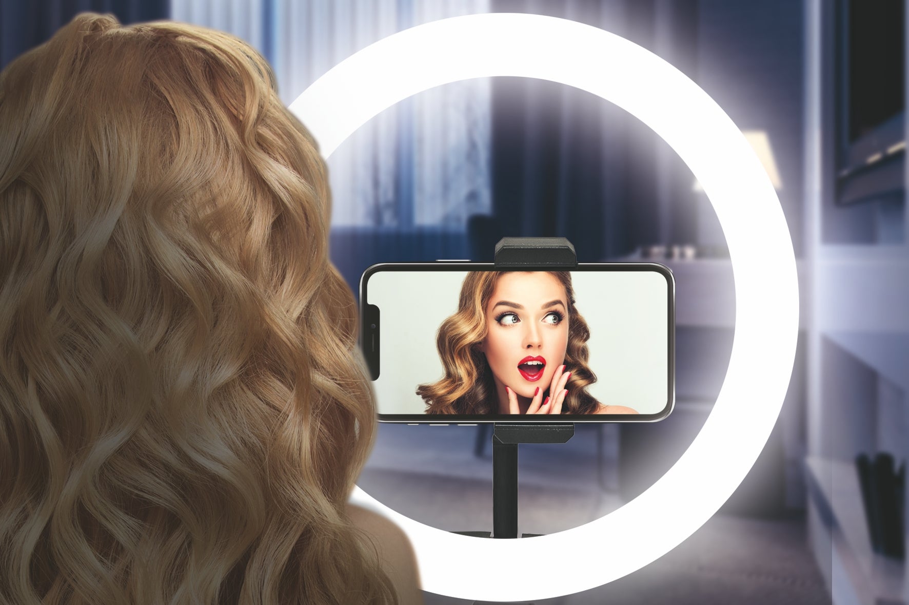 Ring Light Lampada per selfie 128 led  supporto per smartphone 