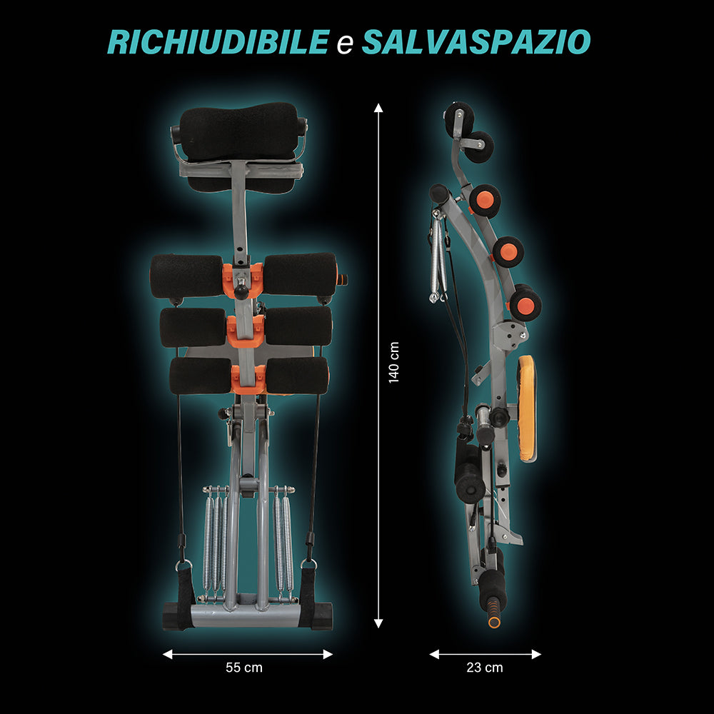 Panca fitness multifunzione 22 in 1 richiudibile e salvaspazio, FitLover