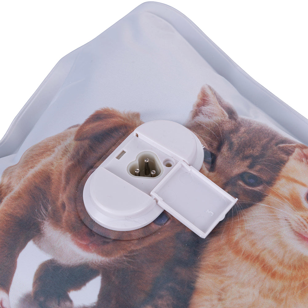 Borsa acqua calda elettrica scaldino 360 W con decoro animali cani e gatti