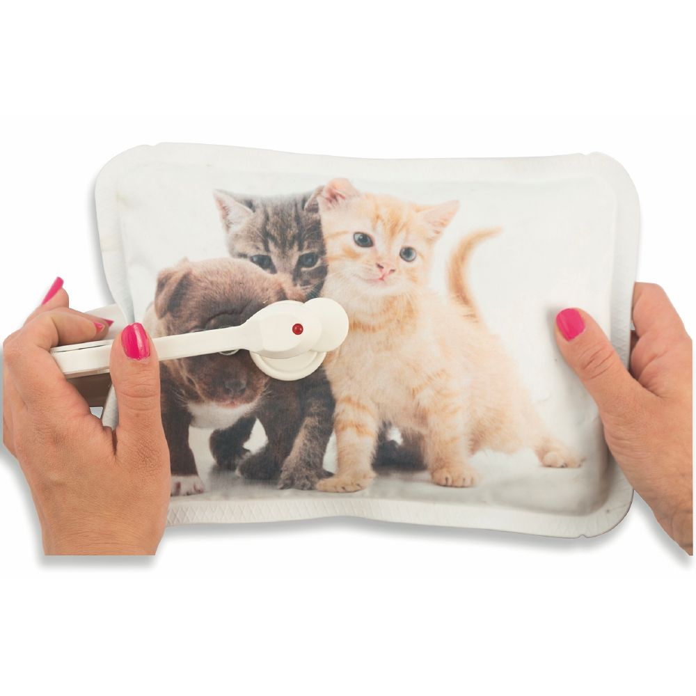 Borsa acqua calda elettrica scaldino 360 W con decoro animali cani e gatti