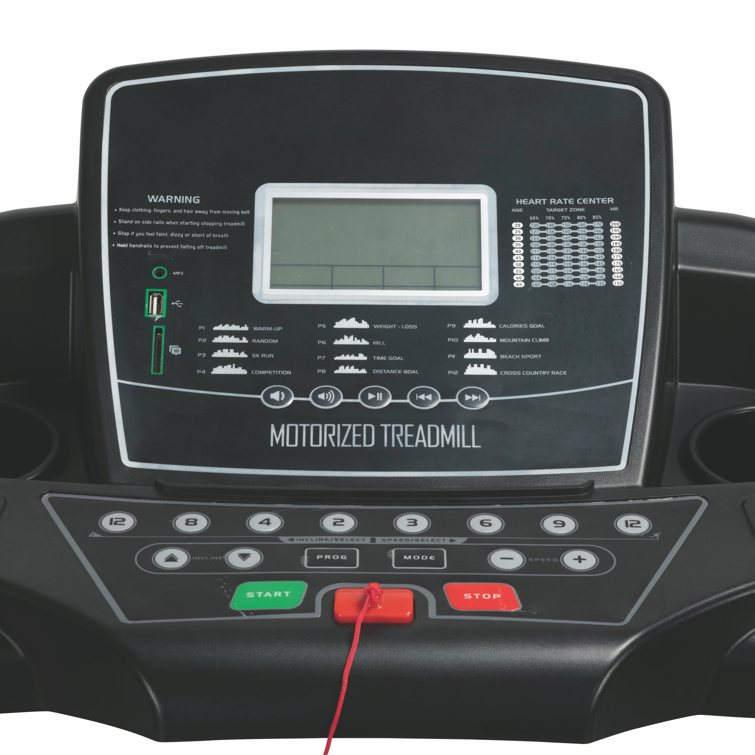 Tapis Roulant elettrico con display digitale, slot Mp3, USB e scheda SD, 12 programmi, K2 FitLover