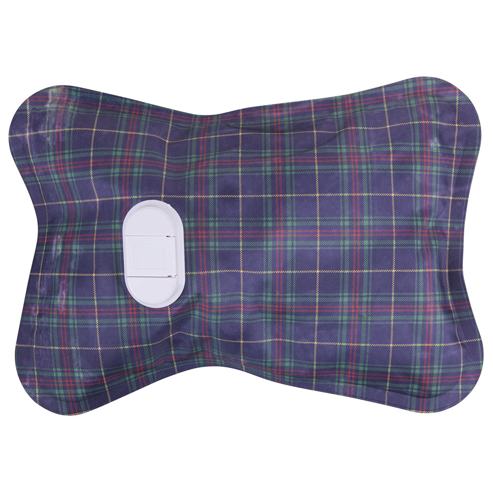 Borsa acqua calda elettrica scaldino 360W con decoro tartan a quadri