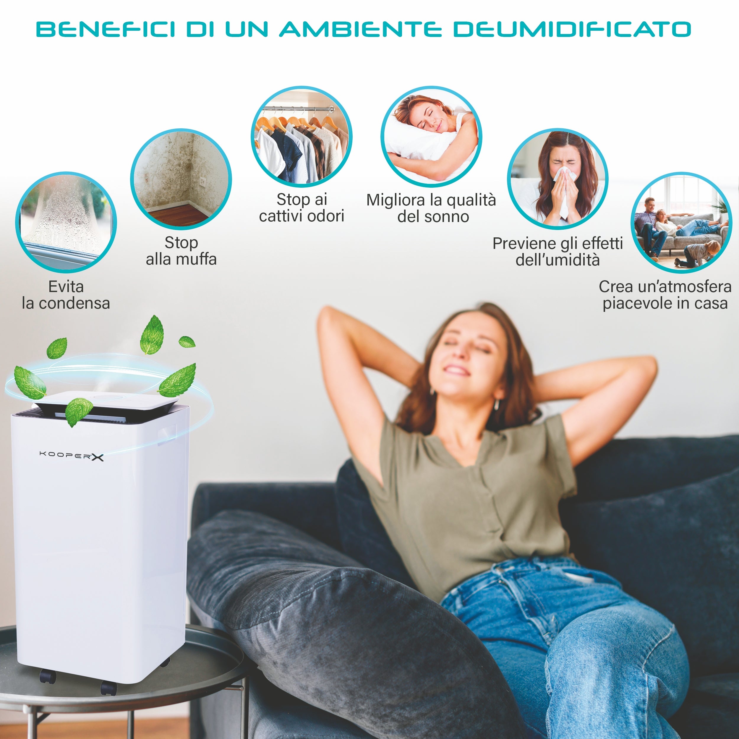 H20 Deumidificatore e asciugatore per ambienti domestici e guard