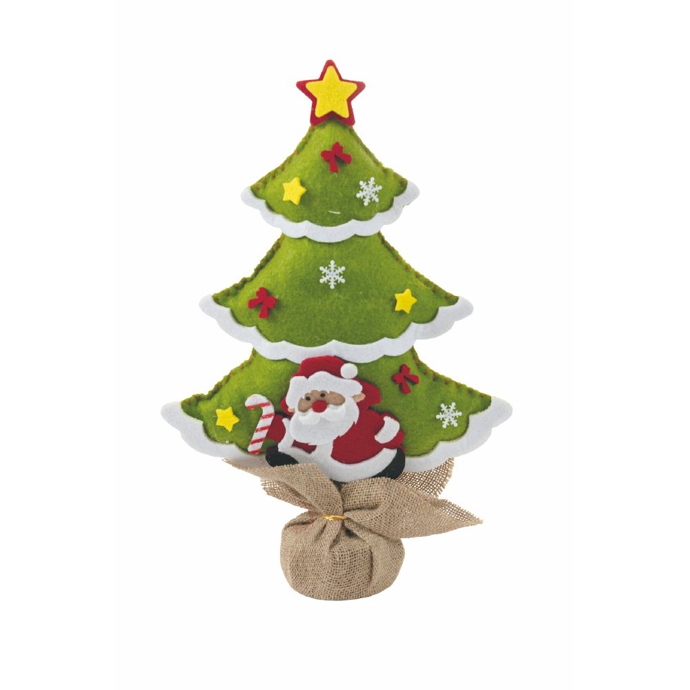 Albero di Natale in feltro h.37,5 cm, decorazioninatalizie applicate, XMas