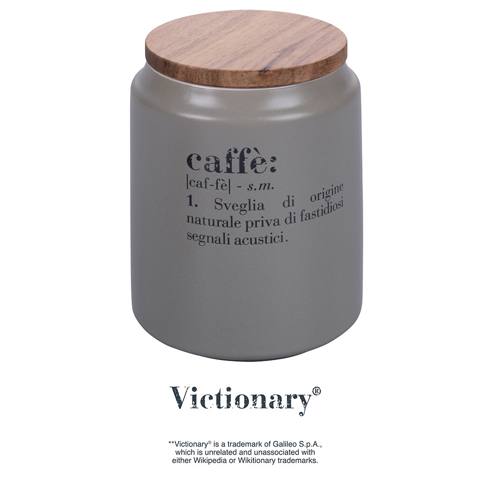 Barattolo caffè 800 ml in gres, coperchio in bamboo, Victionary