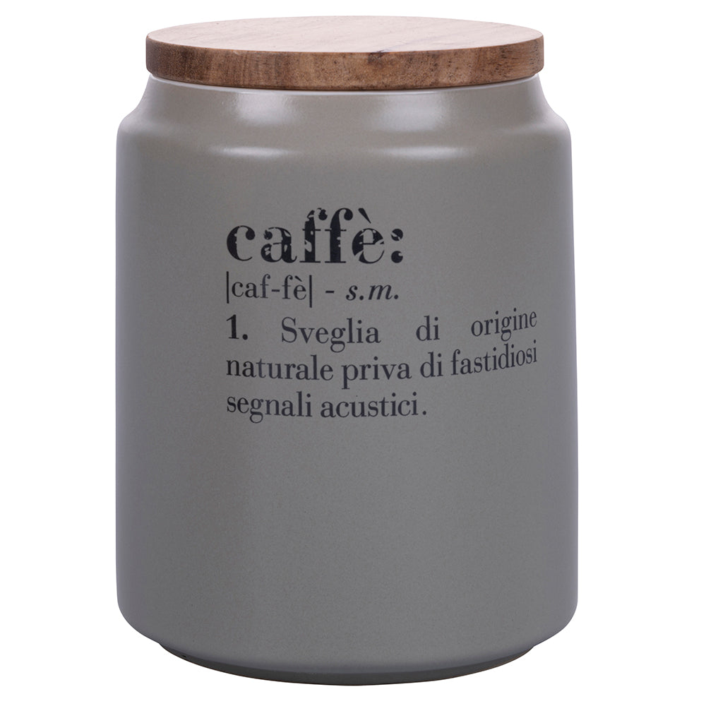 Barattolo caffè 800 ml in gres, coperchio in bamboo, Victionary