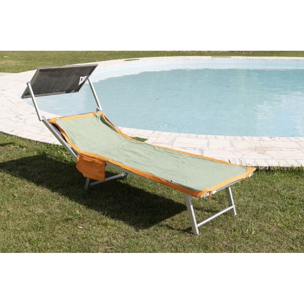 Telo in cotone per lettini da spiaggia 190x70 cm con sacca per il trasporto tasche laterali e angoli elastici antivento La Playa