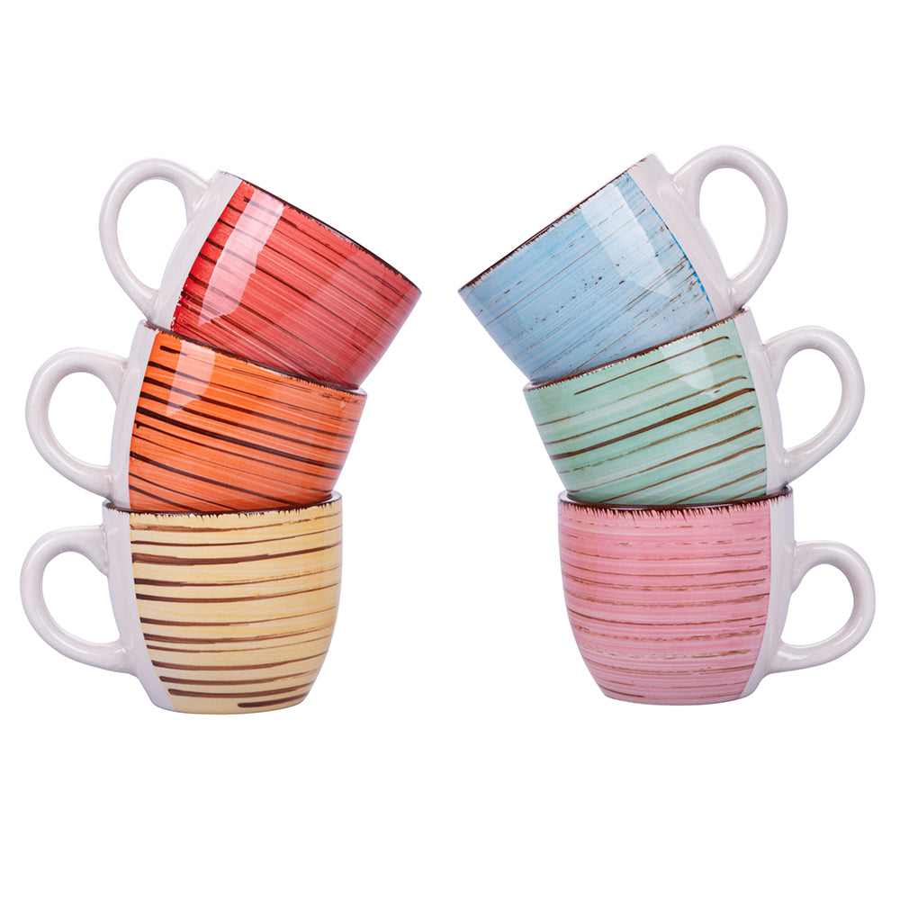 Set 6 tazzine caffè in stoneware 90 ml Dubai Light