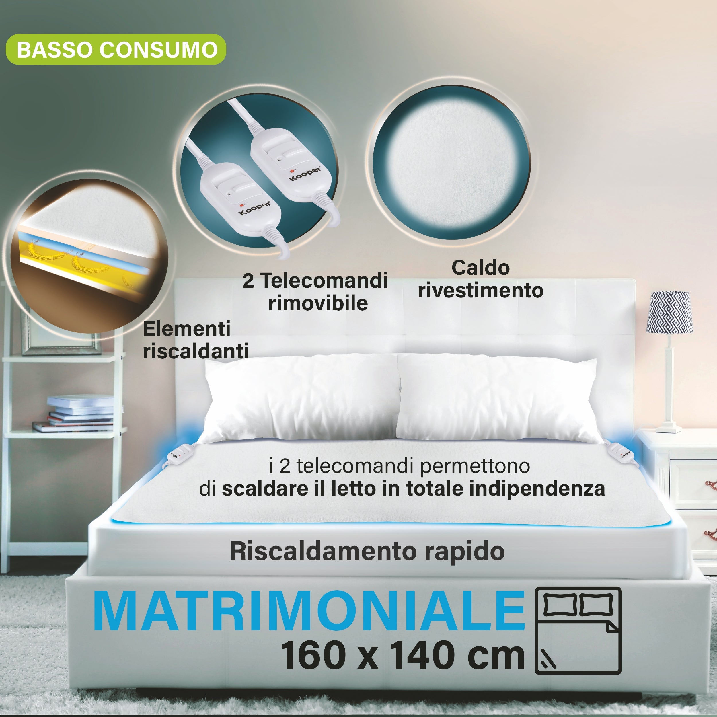 Pisolona Termocoperta matrimoniale  riscaldamento rapido  2 live