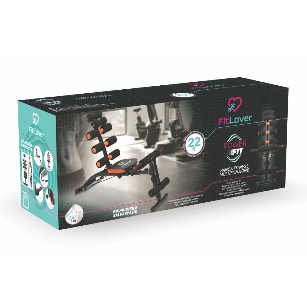 Panca Fitness multifunzione 22 in 1 total body, richiudibile e salvaspazio, Fitlover