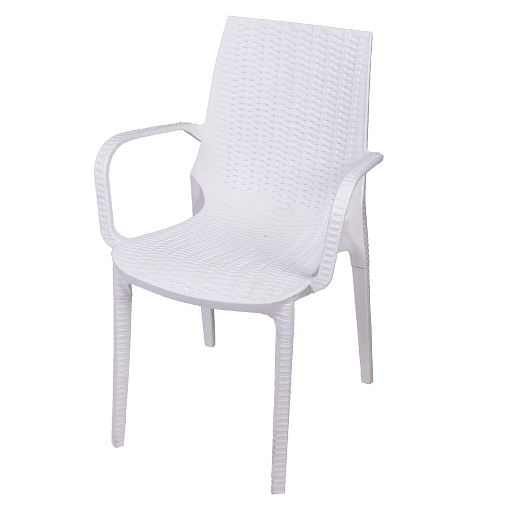 Sedia poltrona impilabile da esterno in polipropilene effetto rattan 60x60x80 cm