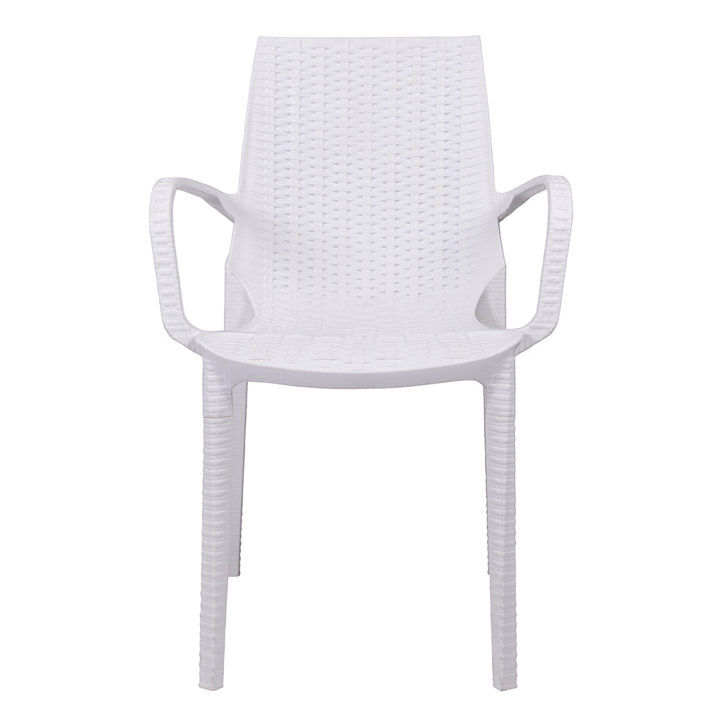 Sedia poltrona impilabile da esterno in polipropilene effetto rattan 60x60x80 cm