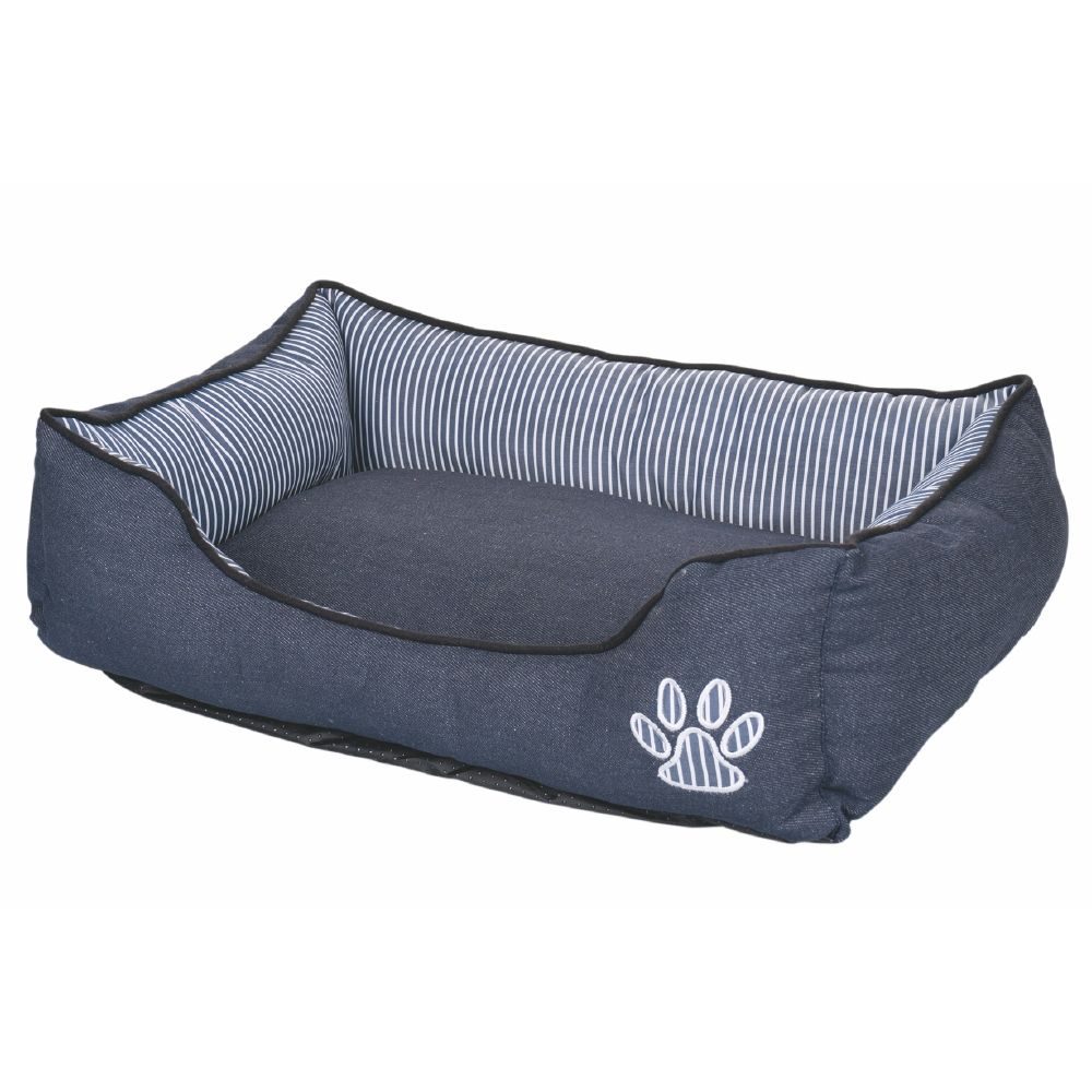 Duppidù Cuccia per cani in tessuto oxford effetto jeans 46x38x15 cm