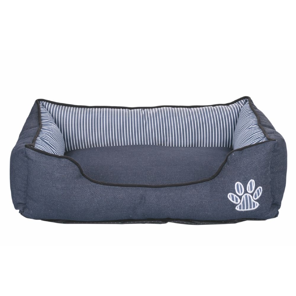 Duppidù Cuccia per cani in tessuto oxford effetto jeans 46x38x15 cm