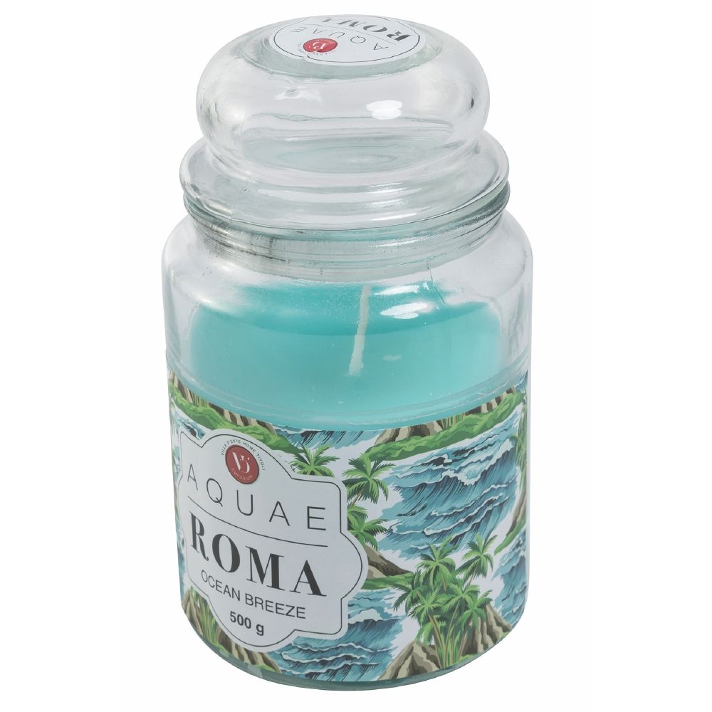 Aquae Roma Candela in cera giara in vetro,ocean breeze 500 gr