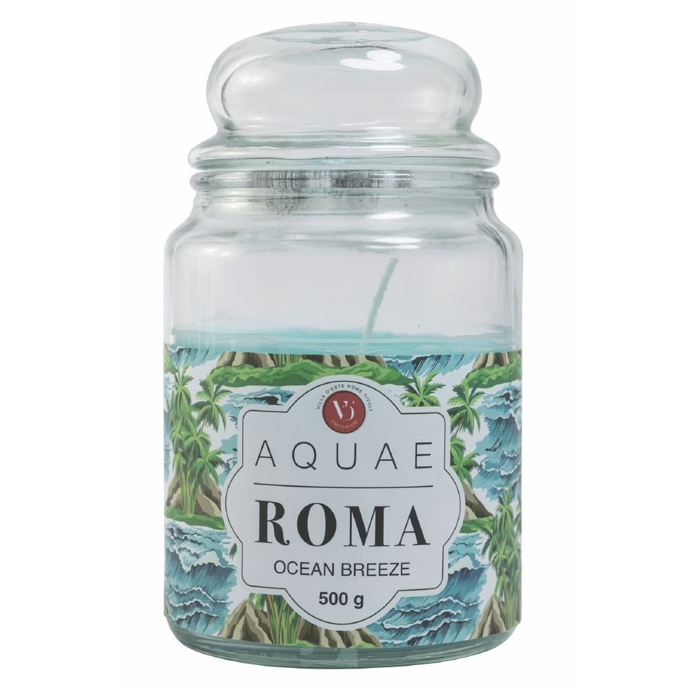 Aquae Roma Candela in cera giara in vetro,ocean breeze 500 gr