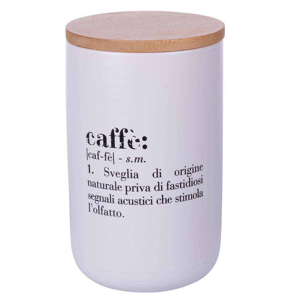 Set 3 barattoli sale, zucchero e caffè 750 ml, in new bone China, coperchio in bamboo,  Victionary Ocean