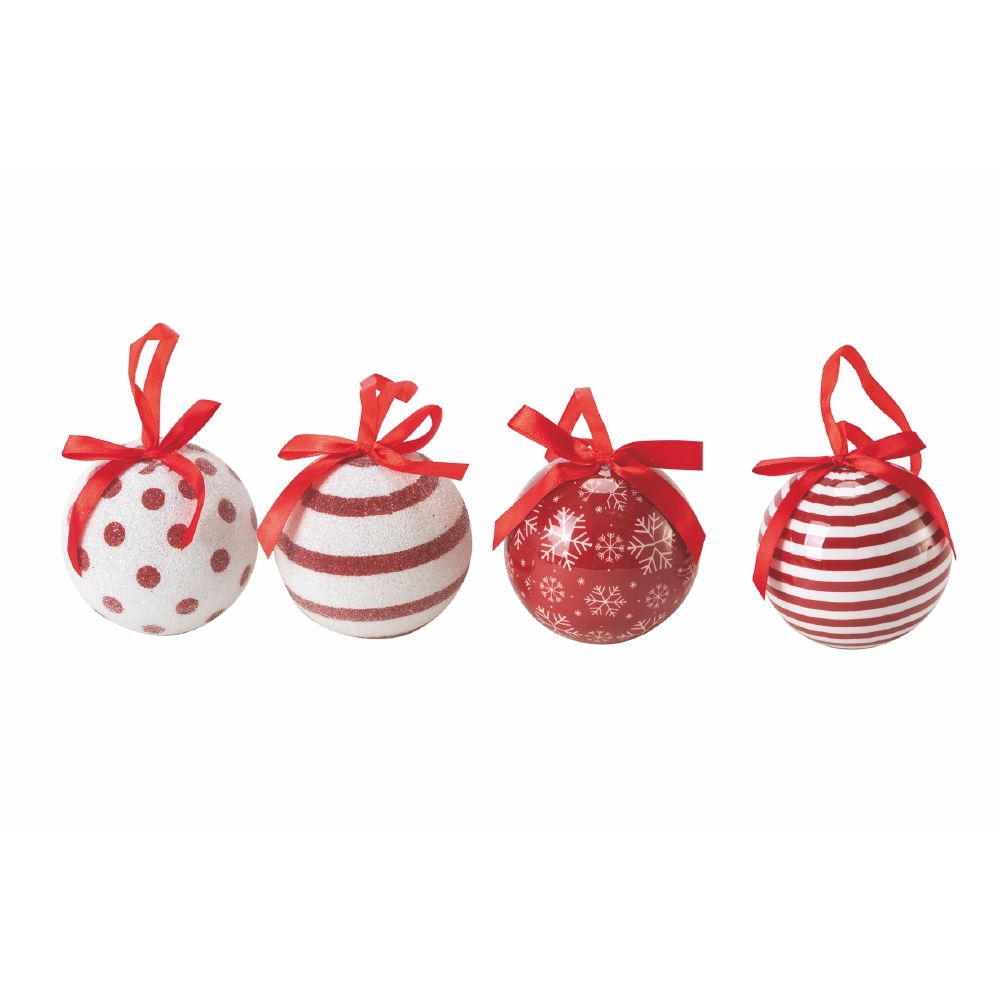 Set Scatola 14 palle di Natale con laccettodiametro 7,5 cm