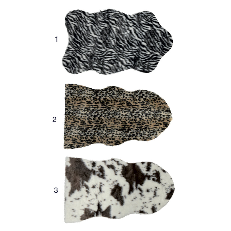 Tappeto animalier 100x60 cm effetto pelliccia in poliestere