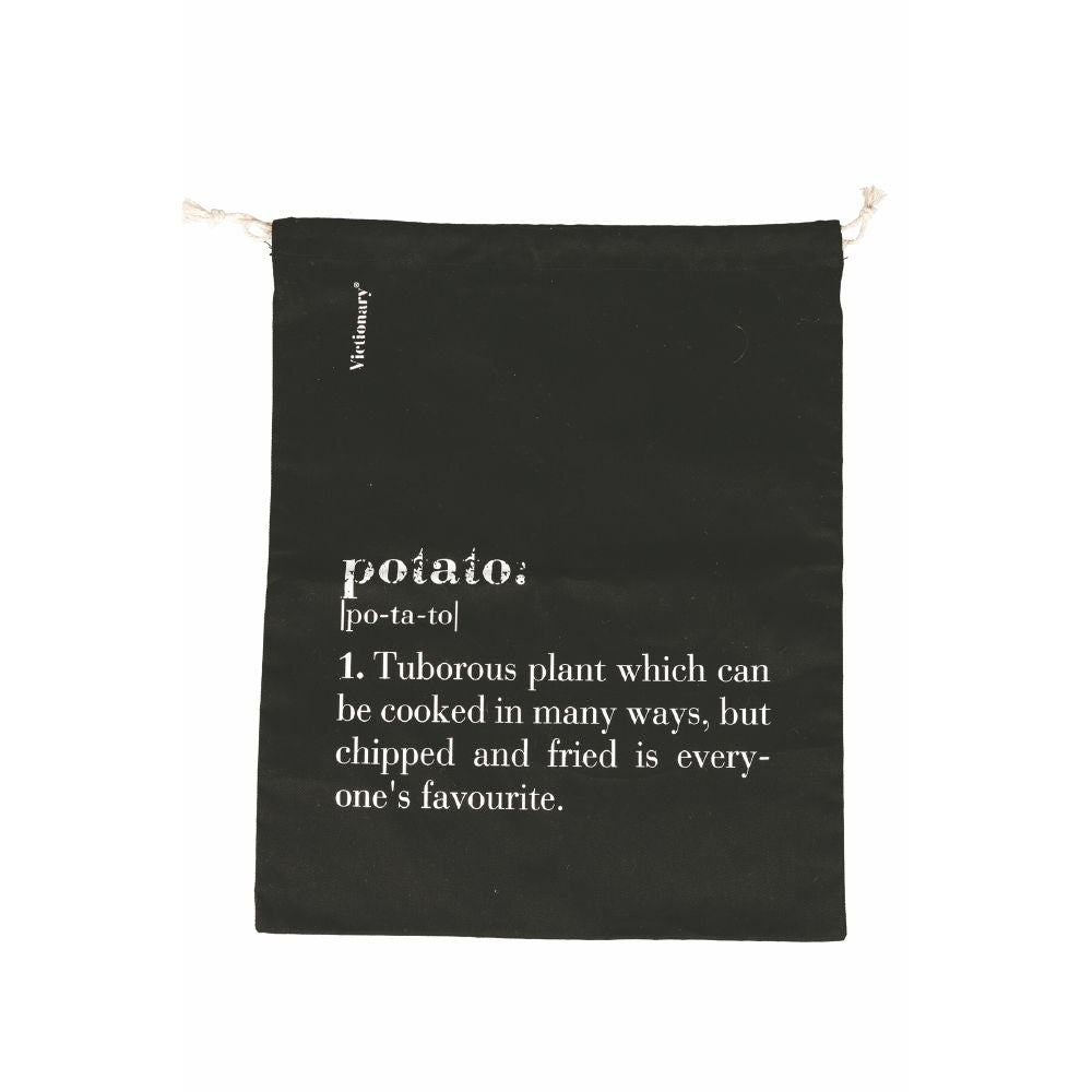 Sacchetto porta patate in cotone 40x30 cm, Victionary Black