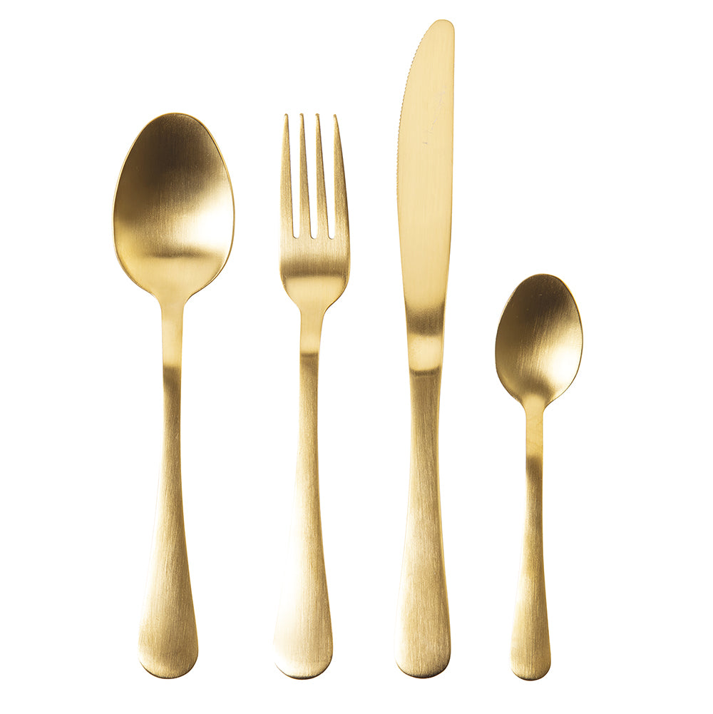 Set 24 posate in acciaio inox 18/0 oro satinato, 5th Avenue