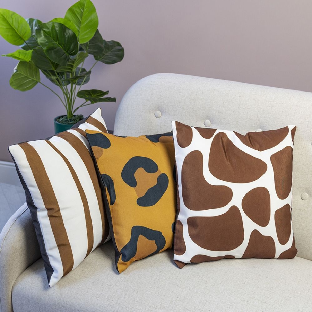 Cuscino arredo 45x45 cm double face sfoderabile con zip, Animalier