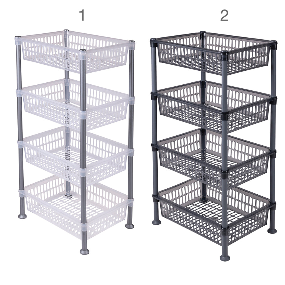 Carrello scaffaletto portafrutta da cucina a 4 ripiani 39,5x29xh80 cm Medium