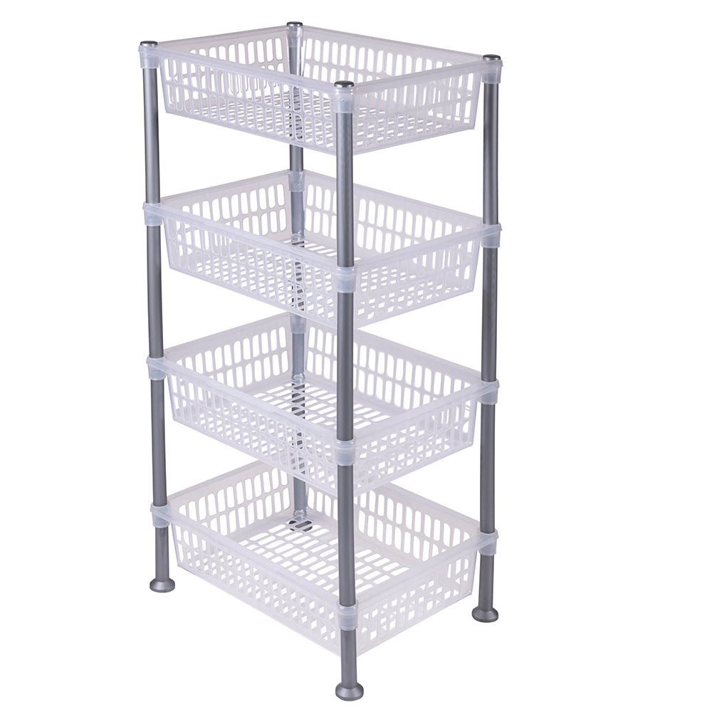 Carrello scaffaletto portafrutta da cucina a 4 ripiani 39,5x29xh80 cm Medium