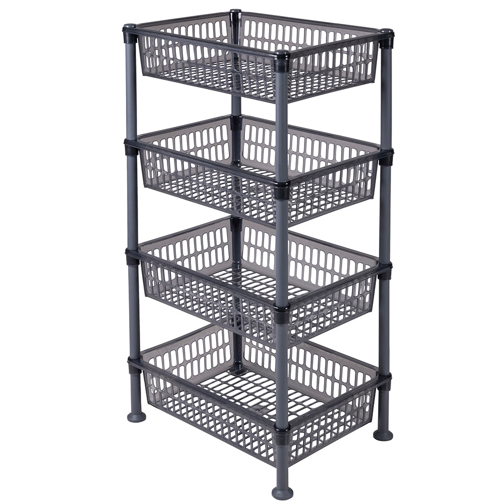 Carrello scaffaletto portafrutta da cucina a 4 ripiani 39,5x29xh80 cm Medium