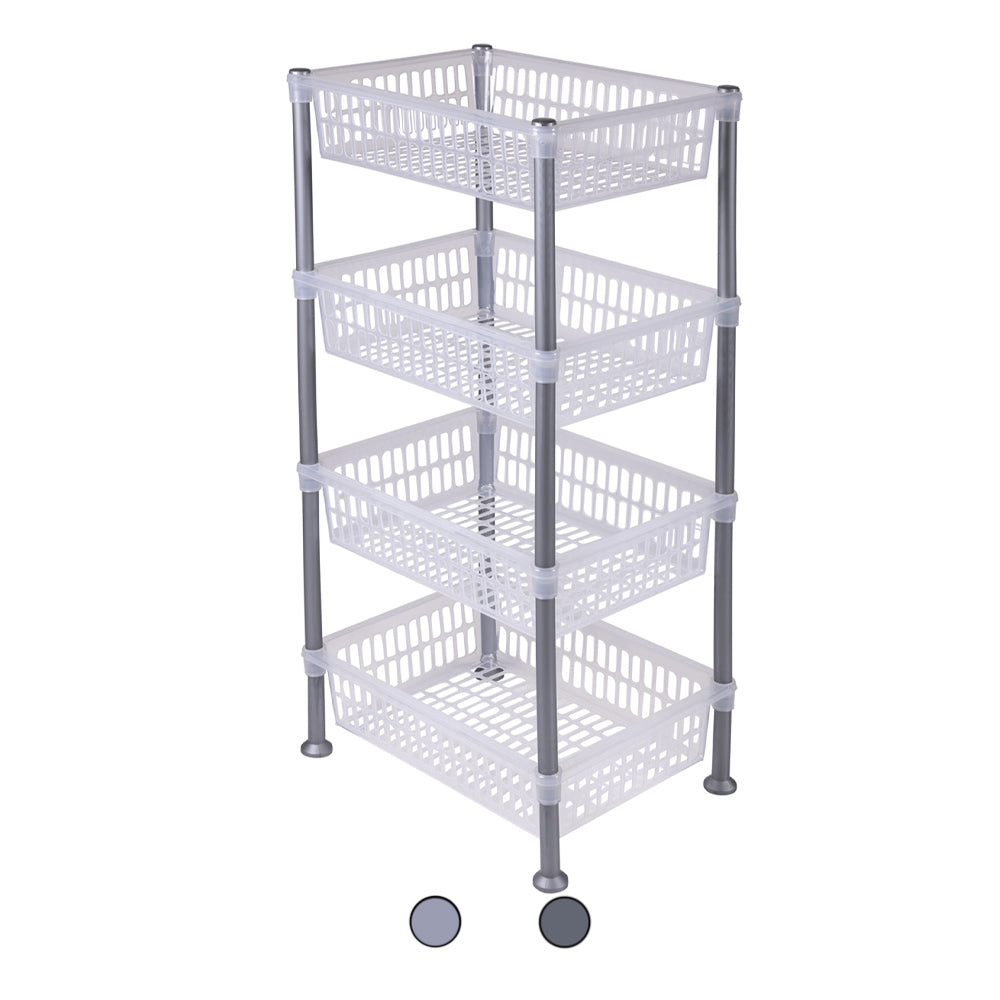 Carrello scaffaletto portafrutta da cucina a 4 ripiani 39,5x29xh80 cm Medium