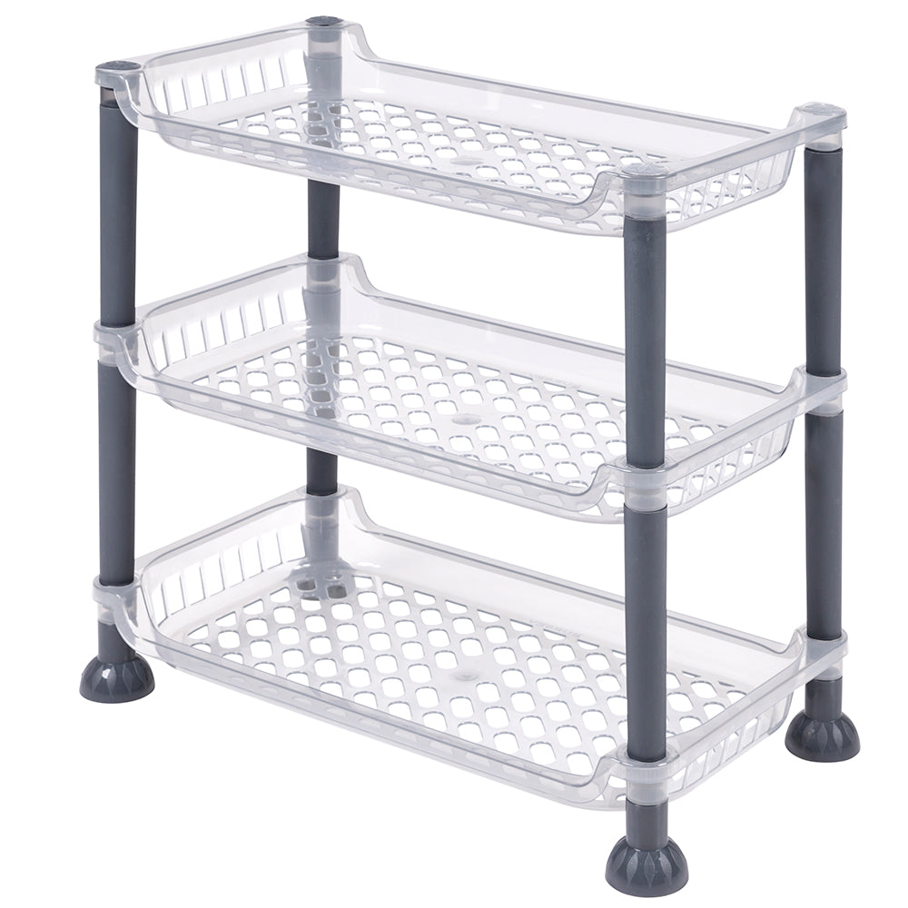 Carrello scaffaletto da cucina piccolo a 3 ripiani 32,5x17,5xh.33,5 cm