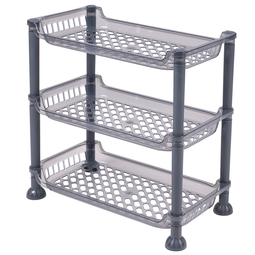 Carrello scaffaletto da cucina piccolo a 3 ripiani 32,5x17,5xh.33,5 cm