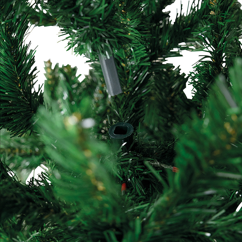 Albero di natale abete verde con struttura ad incastro da terra e base a croce in metallo Sestriere Superior