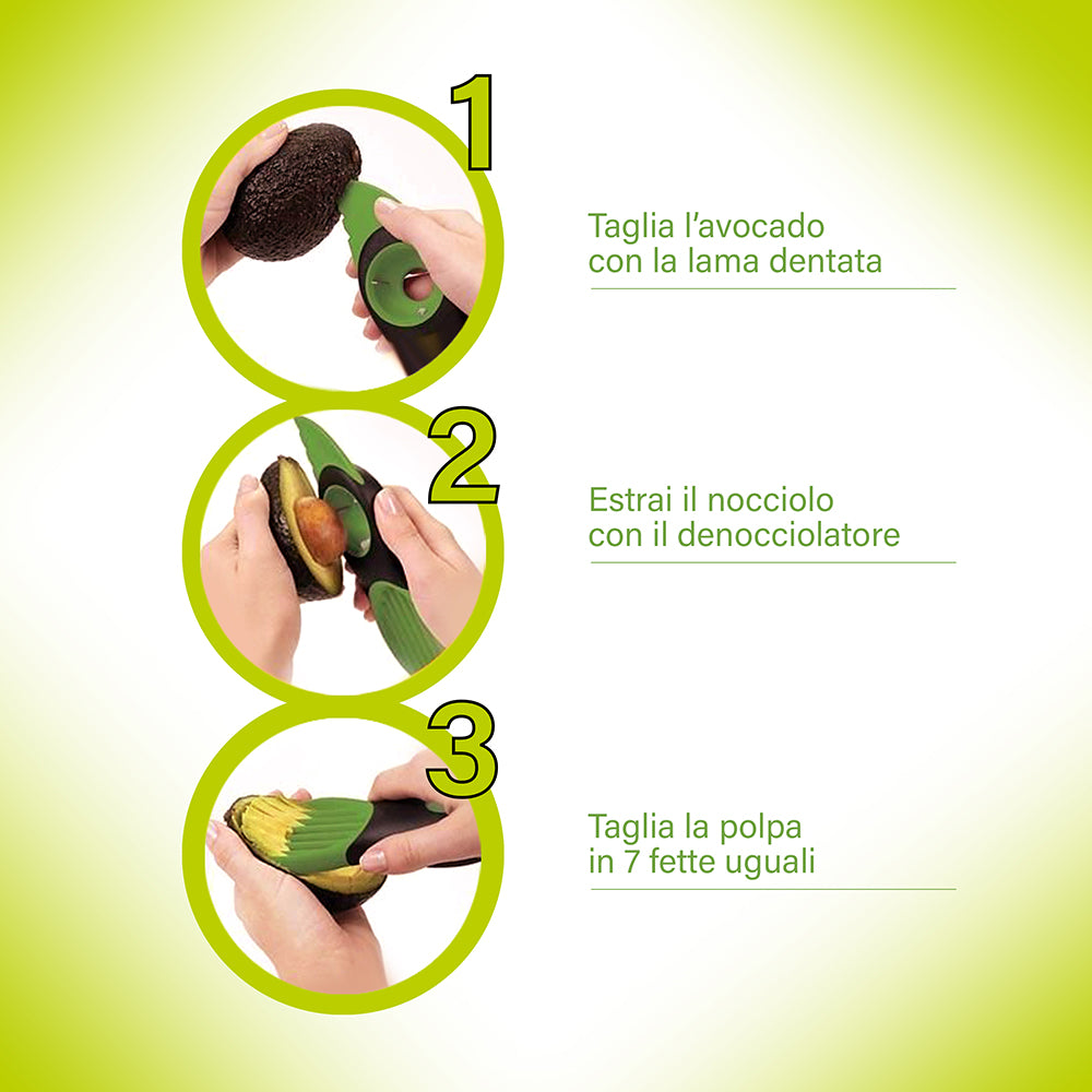 Taglia avocado 3 in 1 con lame in acciaio SìChef