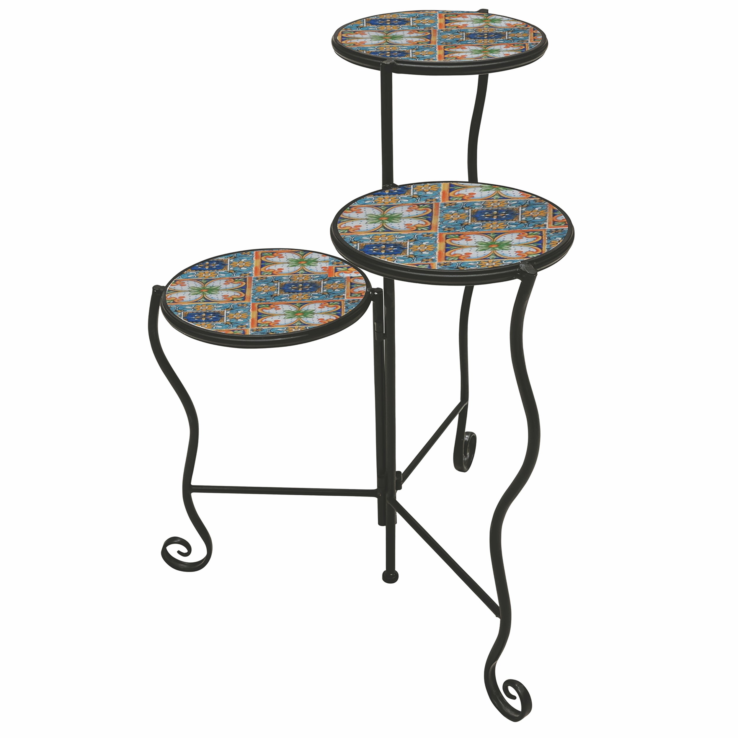 Capri Set 3 portapiante struttura in ferro  top in cemento decor