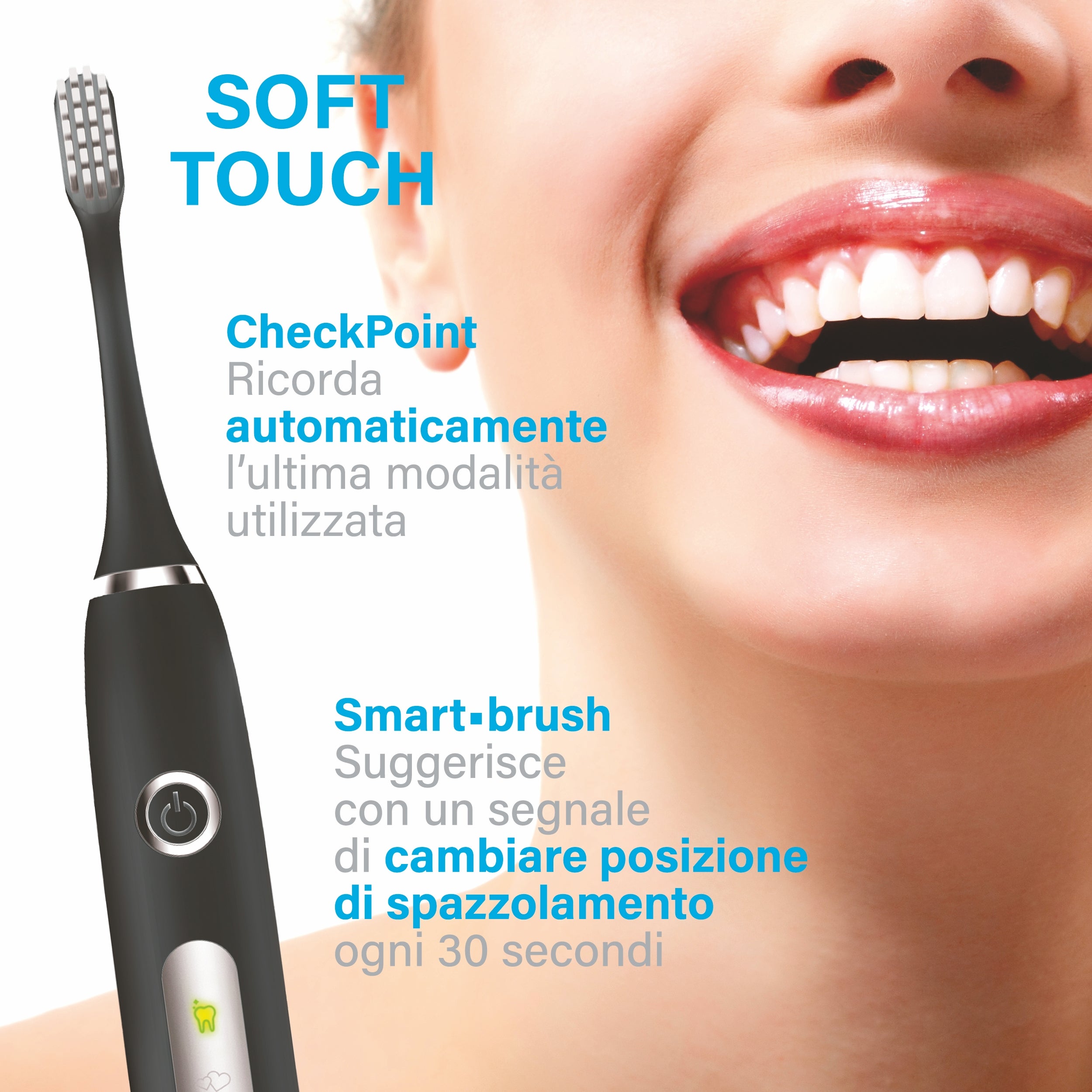 Spazzolino sonico elettrico ricaricabile con 4 testine incluse 2W Identity