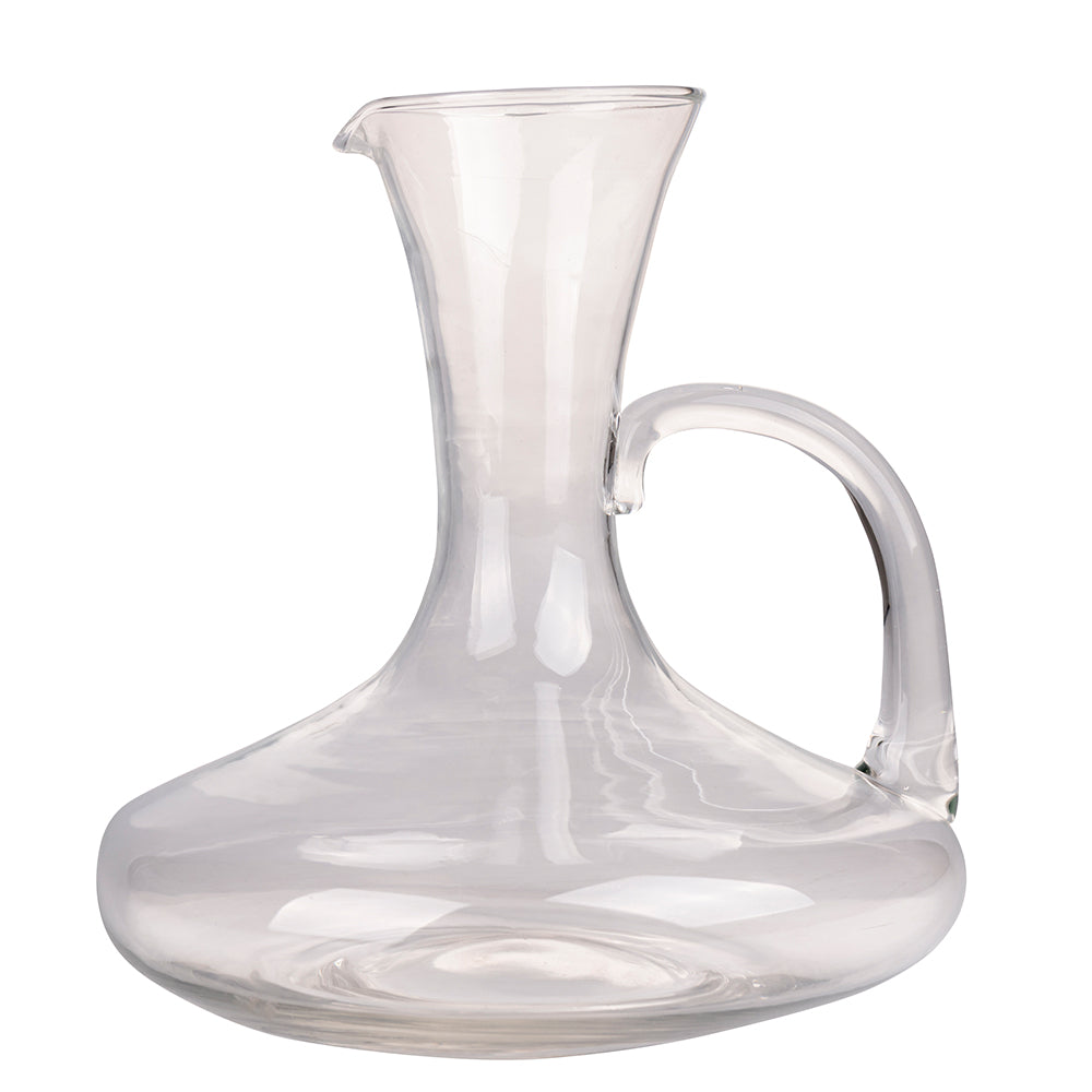 Decanter areatore per vino in vetro borosilicato 1,8 litri con manico Rubino