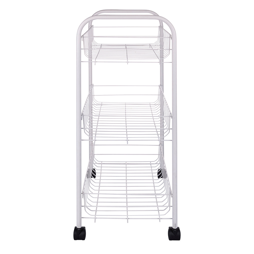 Carrello da cucina in metallo 40x26xh.62 cm a 3 ripiani con ruote