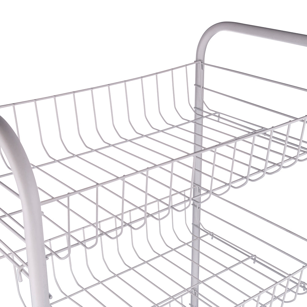 Carrello scaffale 41x26,5x75 cm in metallo da cucina con 4 ripiani e ruote