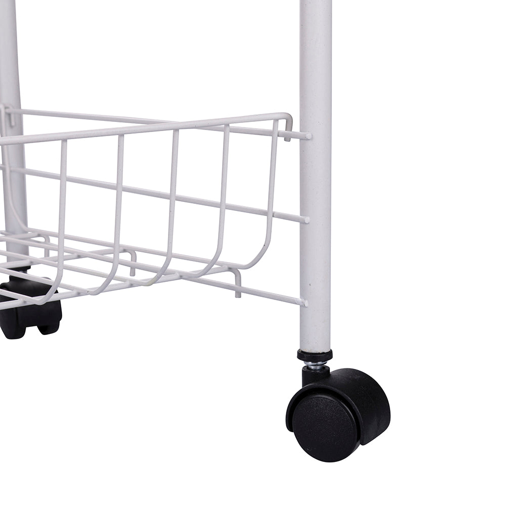 Carrello scaffale 41x26,5x75 cm in metallo da cucina con 4 ripiani e ruote