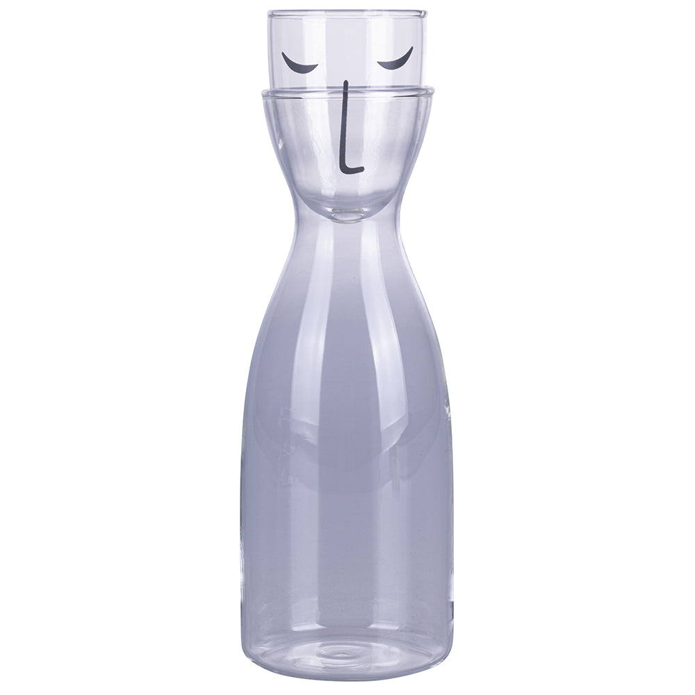 Caraffa con bicchiere in vetro borosilicato, Vis à Vis