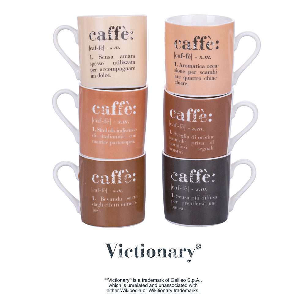 Set 6 tazzine caffè 90 ml in new bone china,Victionary Chocolate