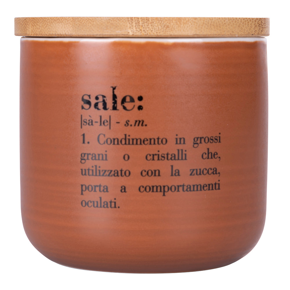 Set 3 barattoli sale, zucchero e caffè 500 ml, in new bone China, coperchio in bamboo, Victionary Chocolate